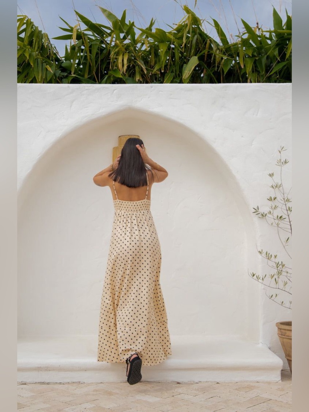 NEW VRG GRL Behati Linen blend Maxi Dress in Square - Picture 7 of 17